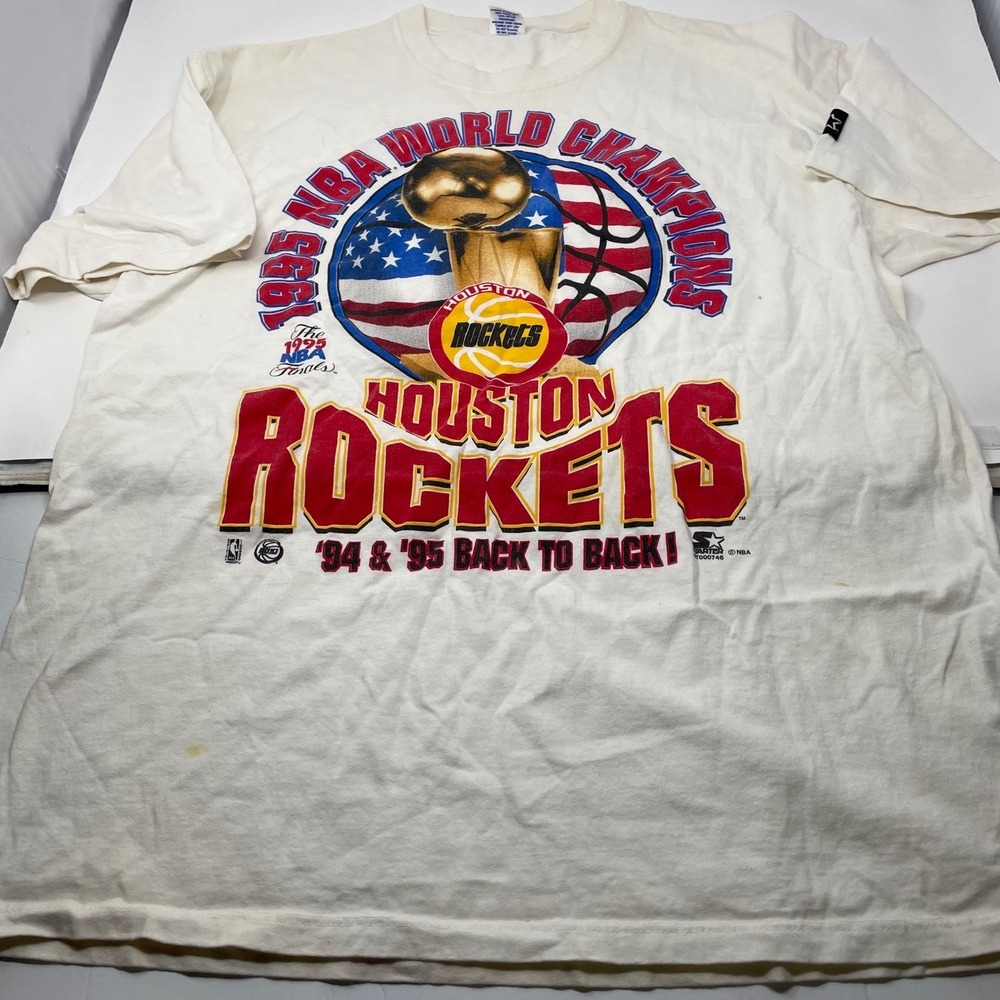 Vintage 1995 Houston Rockets Starter Shirt XL 94 95 Back To‎ Back NBA Champions